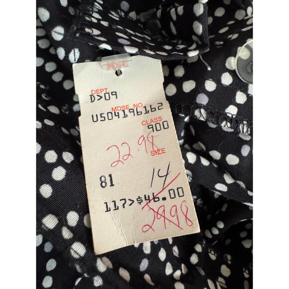 Cos Cob Women's 14 Black White Gray Dot Geometric Print Skirt  A-Line NWT - Picture 9 of 9